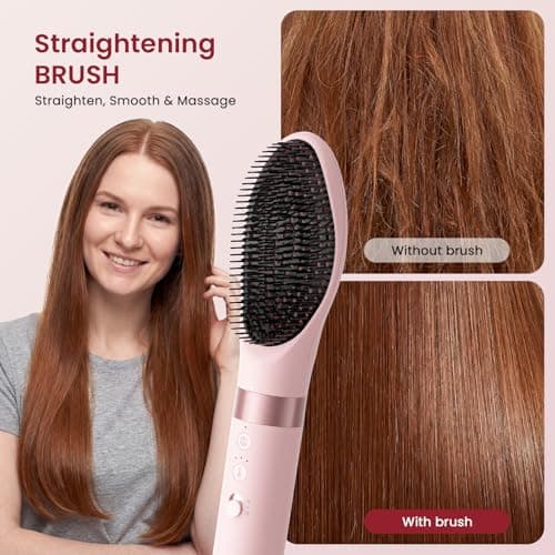 MESCOMB 6 in 1 Hot Air Styler Wrap, Professional Hair Styler with Thermal Round Brush for Blowouts, Fast Drying for Blow Dry, Curling, Volumizing, Straightening, Salon Results in Minutes (Light Pink) - Thumbnail 6