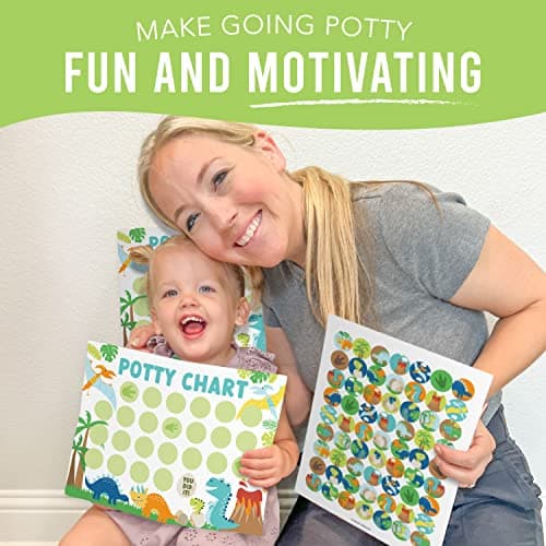 Hadley Designs Potty Training Chart for Toddlers Boys -10 Sticker Potty Chart for Toddlers Boys, 8.5x11" Potty Training Sticker Charts for Toilet Success, Dinosaur Toddler Reward Chart for Kids - Thumbnail 6