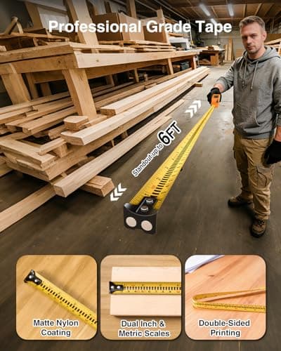 3-in-1 Digital Laser Tape Measure 328Ft Rechargeable Measuring Tool &16Ft Auto-Lock Tape Measure Movable Magnetic Hook with Area/Volume/Pythagorean, Ft/in/M/Ft+in for Construction;Woodworking;Home DIY - Thumbnail 4