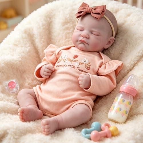 Milidool Realistic Reborn Baby Dolls Girl-20 Inch Real Life Baby Doll with Poseable Soft Body, Newborn Lifelike Baby Dolls with Accessories for 3+ Years Old Kids Girls Gift, Pretend Play, Collection - Thumbnail 6