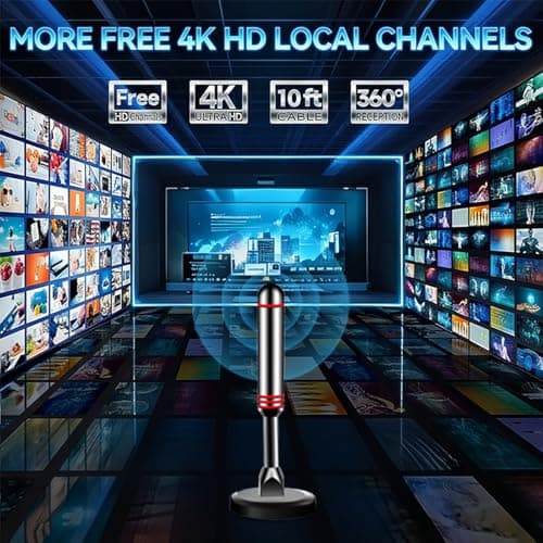 TV Antenna for Smart TV Indoor, Digital HDTV Antenna with Magnetic Base, 360° Long-Range Amplified 4K 1080p Signal Booster, TV Antenna Indoor for Local Channels Long Range Reception (5.3 in) - Thumbnail 5