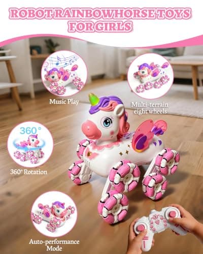Innovakids Unicorn Remote Control Car for Girls Gift for Kids Ages 3-12 - Thumbnail 3