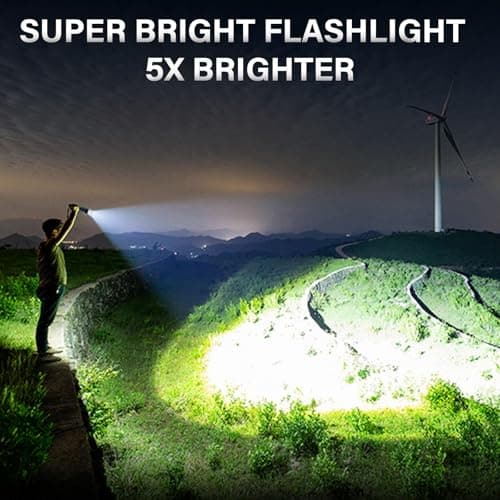 AKNEAR Rechargeable LED Flashlight 99000 High Lumens, Super Bright Flashlights with Zoomable & USB C Rechargeable & 5 Light Mode & IPX-7 Waterproof, Powerful Flash Light for Home, Hiking, Camping - Thumbnail 3