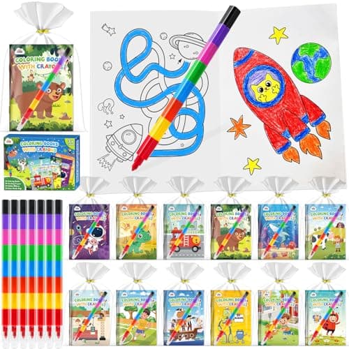 ZMLM 24 Pack Coloring Books for Kids with Crayons,Party Favors for Kids 4-8, Goodie Bags Stuffers for Toddlers, Classroom Prizes Birthday Return Gifts (Boys) - Image 1