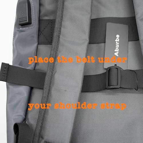 Aburbe Backpack Chest Strap, Universal Add on Adjustable Sternum Strap, Chest Belt Replacement, with Heavy Duty Quick Release Buckle Clip, for Travel, Hiking, Camping, School (Black) - Thumbnail 5