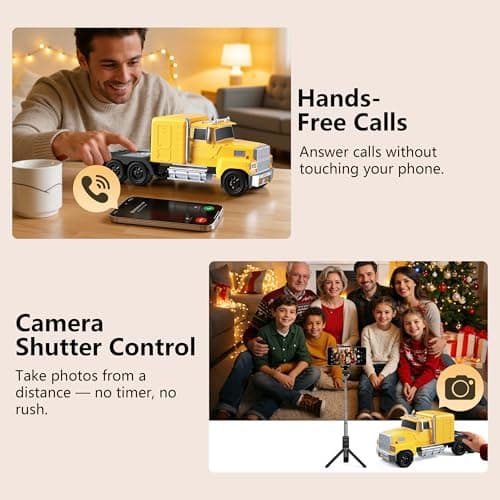 AONOX Cybertruck Bluetooth Speaker, Mini Bluetooth Car Speaker with LED Lights, FM Radio, USB TF Card, TWS Stereo Sound, for Dad, Gift Ideas from Daughter or Son, Car Lover Gift - Thumbnail 4