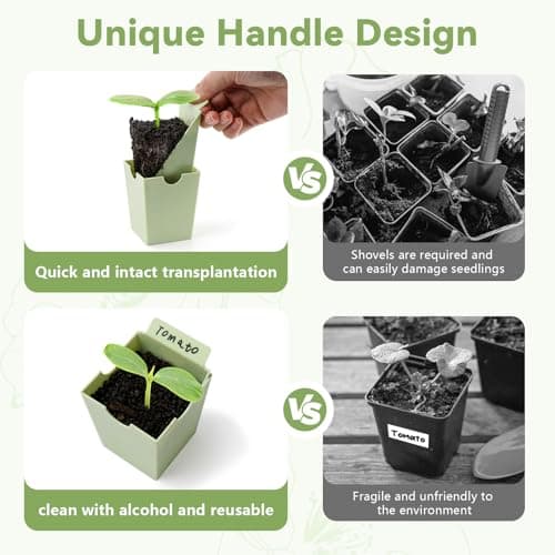 GREENBAZZAR Seed Starter Tray, Dual-Purpose Handles for Transplanting & Labeling, 9 Deep 2.3 in Cells, Extra-Thick Reusable Germination Kit, for Indoor, Outdoor & Greenhouse Use - Thumbnail 4