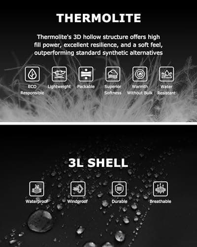 Venustas Men's Heated 3L Ski Insulated Jacket with 12V Battery, Waterproof, Windproof,Breathable, RECCO Reflector Built in - Thumbnail 5