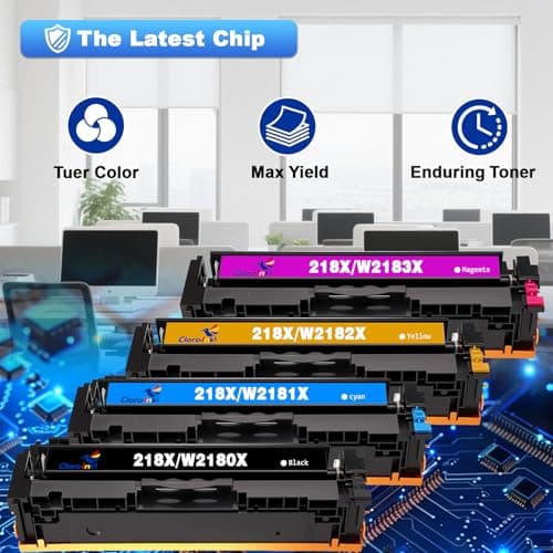 218X Toner Cartridges 4 Pack High Yield Replacement for HP 218X 218A W2180X W2180A Toner with HP Color LaserJet Pro MFP 3301fdw 3301sdw 3301cdw Pro 3201dw Printer (B/C/M/Y Color) - Thumbnail 5