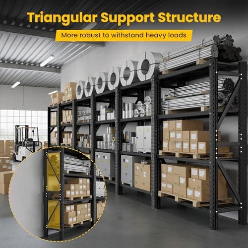 Lionhon Heavy Duty Garage Shelving, 36" W x 16" D x 71" H, 3000 LBS Capacity, 4-Tier Adjustable Metal Storage Shelves, Reinforced Steel Storage Rack for Garage, Basement, Utility Room - Thumbnail 5