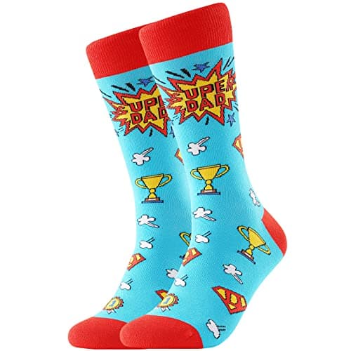 BONANGEL Men's Novelty Socks, Cotton Crew Funny Socks, Father's Day Birthday Christmas Gift for Dad from Daughter Son - Image 1