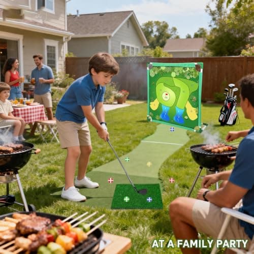 Wazoci Kids Golf Chipping Game Set for Boys, Girls and Adults, Indoor Outdoor Mini Golf with Balls, Club, Backyard Party Birthday Gifts (67 Golf Chipping Game) - Thumbnail 2