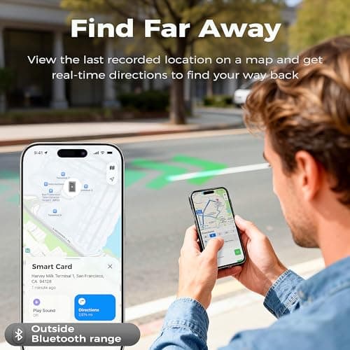 Wallet Tracker Card for Apple Find My (iOS Only, Apple MFi Certified) -Ultra Slim Rechargeable Bluetooth GPS Tracker,5-10 Years Staying Power,Item Locator for Wallet,Key Finder,Bags,Luggage(1-Pack) - Thumbnail 5