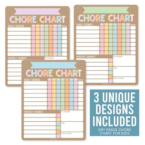 Hadley Designs Magnetic Chore Chart for Kids Multiple Kids – Dry Erase Chores Chart for Adults and Teens, Responsibility Task List for Family, Fridge Task Board Tracker at Home, Kraft Chore Board - Thumbnail 3