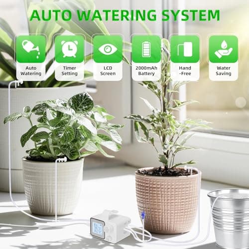 Automatic Plant Watering Devices with Programmable Water Timer and LED Display,Automatic Drip Irrigation Kit System for 15 Potted Plants Outdoor Indoor Garden Balcony Vacation - Thumbnail 5