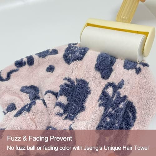 Jseng 3Packs Microfiber Hair Towel for Women - Quick-Drying, Super Absorbent Hair Wrap with Bow Design, Soft Hair Towel Turban for Curly Long Wet Hair - Thumbnail 6