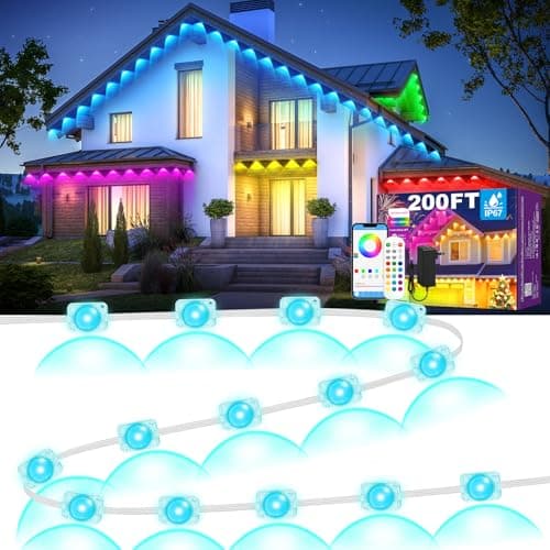 Permanent-Outdoor-Lights-LED-String-Strip-Waterproof-Lighting-Smart-House-Outside-Bedroom-Patio-Room-wall-Floor-Backlight-Lamp-Christmas-Decor-RGB-TV-Sync-Decorations-Holiday-Indoor-Rope-Fairy-200FT - Image 1