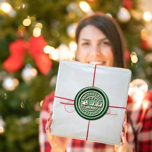 WUERLIN Christmas Wax Seal Stamp Kit,Santa Claus Wax Seal Stamp add Snowflake with Deep Engrave Great for Decoration Holiday Cards New Year Envelopes (Santa Sealing KIT) - Thumbnail 5