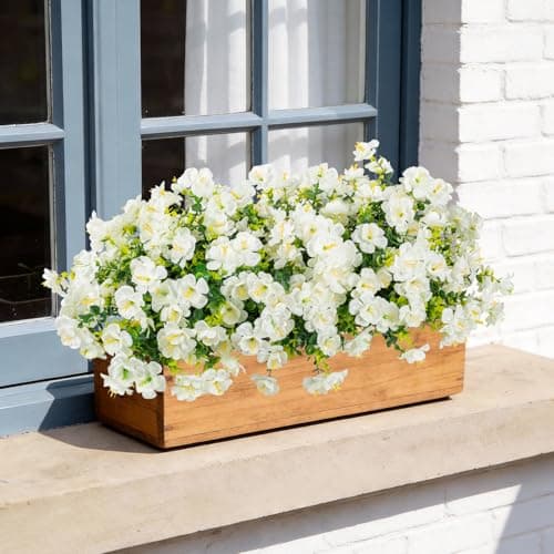 Lnoicy 16 Bundles Realistic Artificial Camellia Flowers for Outdoor, UV Resistant Faux Lifelike Fake Flowers for Home Decor, Wedding, Centerpiece（White） - Thumbnail 5