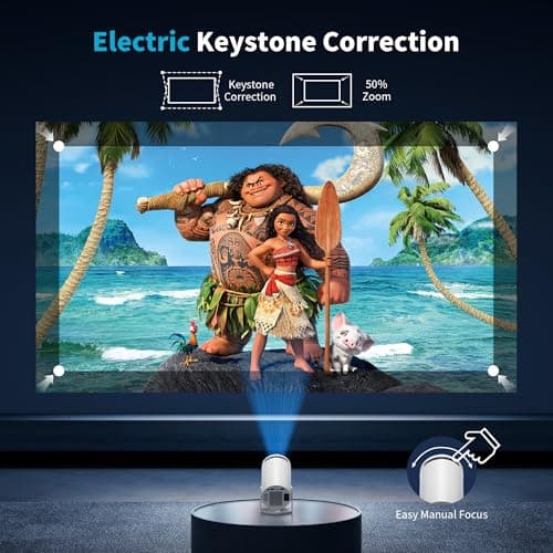 Mini Projector Portable Proyector 4K Support, Full HD 1080P Small Projector with 270° Rotatable Stand, Movie Projector Compatible with TV Stick/Smartphone/HDMI/USB for Bedroom/ Outdoor Camping - Thumbnail 6