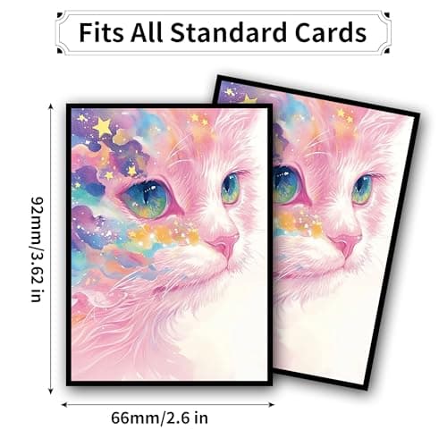 MTG Card Sleeves, Ultra Clear Front & Matte Finish Back, 100 Count Standard Size Matte Art Sleeve for Magic The Gathering (Cat) - Thumbnail 5