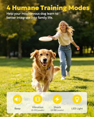 Heaflex Dog Shock Collar with Remote, Dog Training Electric Collar, Waterproof Rechargeable, 1640ft Dog Shock Collar with LED Light, Beep, Vibration, Shock for Medium/Large 3 Electronic Collars Dogs - Thumbnail 2