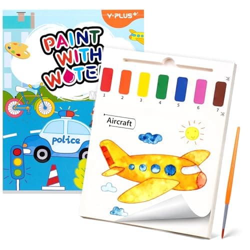YPLUS Paint with Water Books for Toddlers, Art Craft Toys Watercolor Painting Paper, Gift for Kids Ages 1-3, 2-4, 4-6, Drawing with Brush - Traffic - Image 1