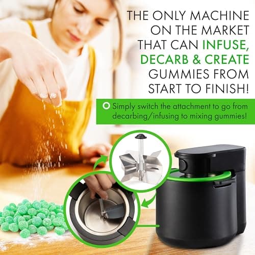 3-In-1 Magical Infuser Machine, Herb Decarboxylator & Gummy Maker. Butter maker Machine for creating Infused Butter, Gummies, Herbal Oil & More. Recipe Book & All Accessories - Thumbnail 4
