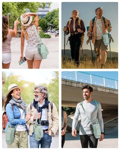sportsnew Water Bottle Carrier Bag with Phone Pocket for 30oz 40oz Tumbler with Handle Accessories Insulated Water Bottle Holder Pouch with Strap Crossbody with Straw Cover - Thumbnail 6