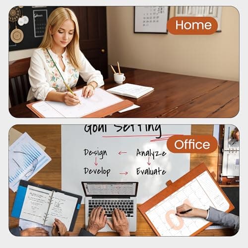 FLYING EAGLE Desk Calendar 2026, Jan 2026-Dec 2026, Large Desk Calendar with To-Do Lists, 12 Months Leather Desk Pad Wall Calendar with PVC Cover for Work Office School Home Women Men, 17 x 12, Brown - Thumbnail 4