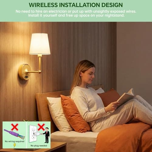 Lightbiz Wall Sconce with Remote, Detachable Rechargeable Battery Operated Wall Light RGB Dimmable Wall Lamp Lighting for Bedroom, Living Room - Thumbnail 3