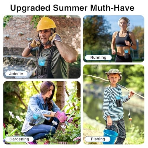 Portable Fan 4000mAh Rechargeable, 4 Speeds 13000RPM Strong Airflow, Personal Waist Fan with Max 24H Working Time, Wearable Neck Fan, Hands-Free Clip Belt fan for Camping, Outdoor, Jobsite, Traveling - Thumbnail 6