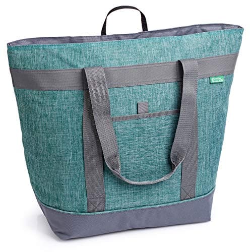 Jumbo Insulated Cooler Bag (Green) with HD Thermal Insulation - Premium, Collapsible Soft Cooler Makes a Perfect Insulated Grocery Bag, Food Delivery Bag, Travel Bag, Beach or Picnic Bags