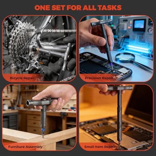 ApexSelect 24 in 1 Magnetic Ratchet Screwdriver Set - Includes Allen Wrenches Sets, for Ring Doorbell/Camera Screwdriver,Home Repair,Electronic & DIY | S2 Alloy Steel with Storage Case. - Thumbnail 6