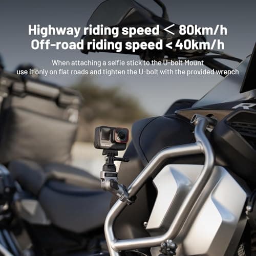 PGYTECH CapLock U-Bolt Mount Aluminum Alloy Bracket, 2 Cushion Block Motorcycle Bike Mount, 1/4" Thread for Gopro 13/12, DJI Osmo Action 6/5 Pro/Pocket 3/Xtra Muse, Insta360 Ace Pro 2/X5 Action Camera - Thumbnail 6