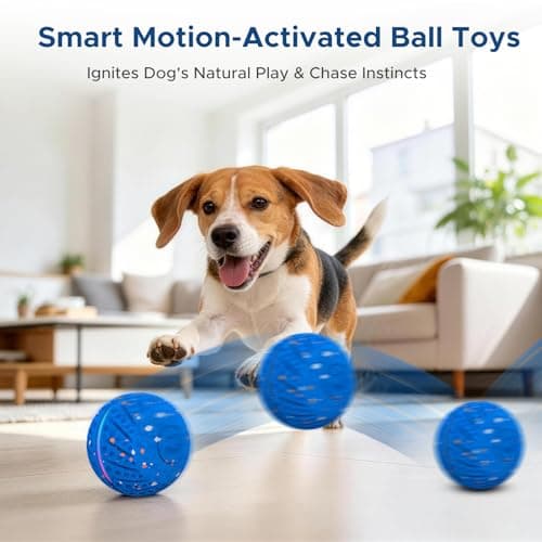 Smart Interactive Dog Toys for Small Medium Dogs, Automatic Moving Dog Toy Ball 3-Modes with Lights, Motion Activated Rolling & Rotating Bouncy Toy for Dogs to Keep Them Busy, E-TPU Material, Blue - Thumbnail 5