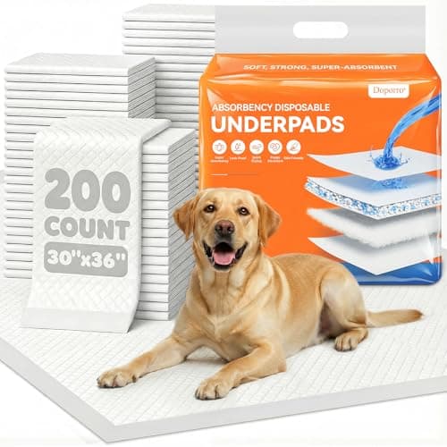 doporro 200 Count Puppy Pads Extra Large 36x30 with Adhesive Tapes, Super Absorbent Disposable Dog Pee Pads, Leakproof 6-Layer Pet Training Pads for Large Dogs, Furniture & Floor Protection - Image 1