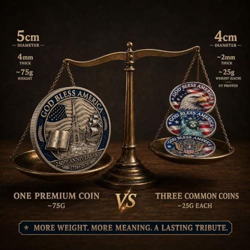 3PCS USA 250th Anniversary Christian Commemorative Coin 1776-2026, God Bless America Faith Challenge Coin, Thanksgiving Christmas Religious Gifts, Mayflower Collectible Coin with Bible Verse - Thumbnail 4