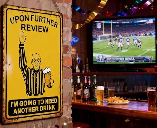 Funny Football Gifts for Men – Vintage Sports College Football Decor 8x12 Vintage Man CaveDecor Tin Sign Bar decor, Party Wall Decoration for Guys Home Bar, Signs, non-luminous and non-mechanical, of metal - Thumbnail 2