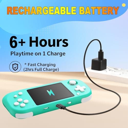 Beijue Handheld Game for Kids with 3.5'' IPS Screen 139 Preloaded 32 Bit Electronic Video Games, Portable Rechargeable Gaming Player Toy for Boys Girls Seniors Gift (Parrot Green) - Thumbnail 5