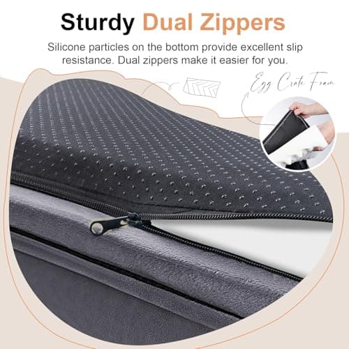 Small Dog Bed Orthopedic Washable: Beds Bolster Small Sized Dogs Bed Egg Crate Foam Couch Sofa Waterproof with Removable Cover - Purple - Thumbnail 5