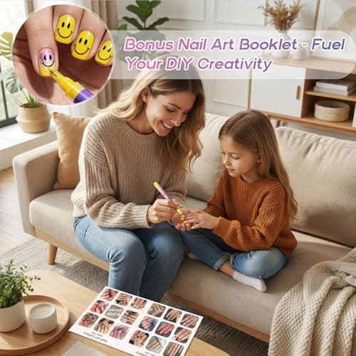 Nail Art Pens for Painting Nails 12 Colors Nail Art Markers Set with 0.5 mm Fine Tip Nail Doodle Pens for Girls Kids Women - Thumbnail 2