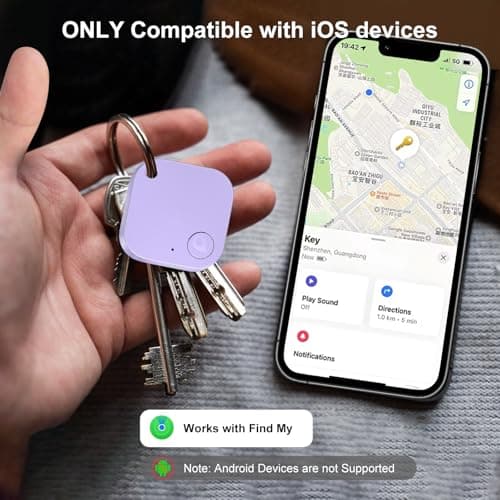 Bluetooth Tracker Tag with Extra Battery, Work with Apple Find My (iOS Only, Not for Android), Item Finder for Keys, Backpack, Suitcase, Wallet, Luggage, Black (Colorful, 4 Pack) - Thumbnail 2