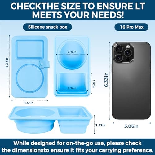 Tywop 4-Pack Silicone Reusable Snack Containers with Lids | 2 Compartment Leak-Proof Snack Bento Boxes for Kids, Portable Small Food Storage Containers for School, Office, Travel, Picnic Fruits - Thumbnail 2