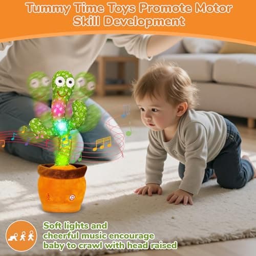 Dancing Talking Cactus Toy, Baby Singing Recording Mimicking Cactus Toy, Repeats What You Say, Musical Interactive Infant Toddler Toys for 1 Year Old Boys Girls, Baby Easter Basket Stuffers Gifts - Thumbnail 4