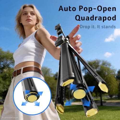 Acer Gadget Auto Face Tracking Tripod for iPhone – Gesture Control Detachable Mini Ring Light 64" 360 Degree AI Tracking Phone Tripod for Vlogging YouTube TikTok Video Recording - Thumbnail 4