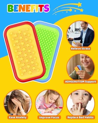 LADFAR Magnetic Sensory Fidget Toys – Star Bloom & Quiet Field Style Silicone Sliders for Anxiety Relief, Autism & Office Focus, Travel Desk Must-Have for Adults & Kids - Thumbnail 3