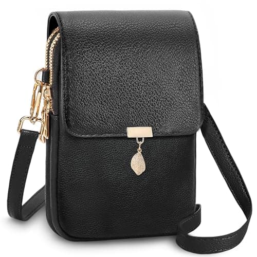 Kiss Sea Small Crossbody Bags for Women Leather Multi Pocket Cell Phone Purse with RFID Blocking Card Slots for Everyday Use - Image 1
