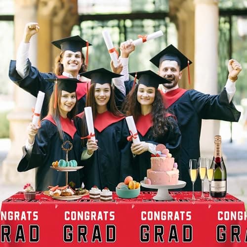 OHOME Graduation Party Decorations 2026 - Plastic Red Tablecloth for Graduation Decorations Class of 2026 - Party Favors Supplies Banner,2 Pack - Thumbnail 6