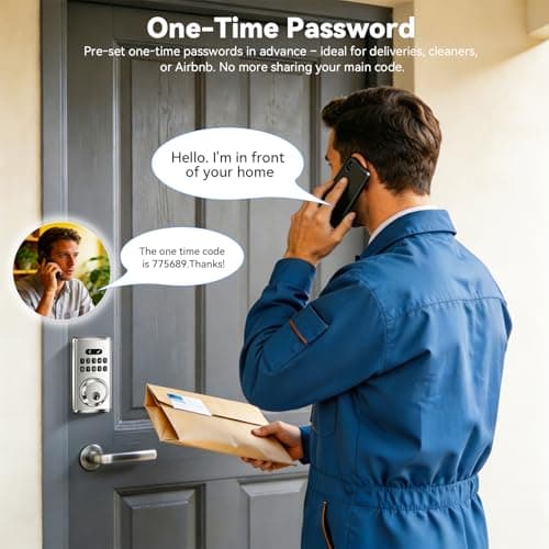 Keyless Entry Door Lock with Keypad, Smart Deadbolt Code Lock for Front Door with 2 Keys, Customizable User Codes, Auto Locking, Easy Installation - Thumbnail 5